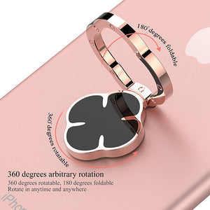 Powstro Four-leaf clover shape finger ring holder 360 degrees rotatable and 180 degrees foldable stand for smartphone