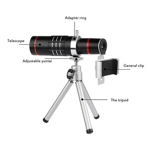 Powstro Mobile Phone Telescope 18X Optical Zoom Telescopes Phone's Camera Lens With Tripod For iPhone iPad Samsung HTC Tablet