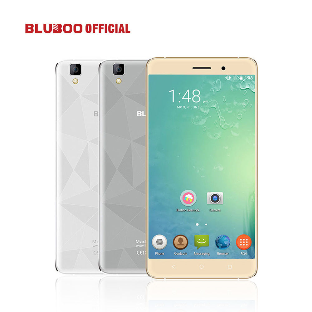 Original BLUBOO Maya 5.5" HD 3000mAh WCDMA Smartphone Android 6.0 MTK6580 Quad Core 2GB RAM 16GB ROM 8.0MP+13.0MP Mobile Phone