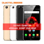 OUKITEL K4000 Plus 5.0'' 4G Mobile Phone Android 6.0 MTK6737 Quad Core 1.3GHz 2GB RAM 16GB ROM 13MP+5MP 4100mAh Smart Cellphone