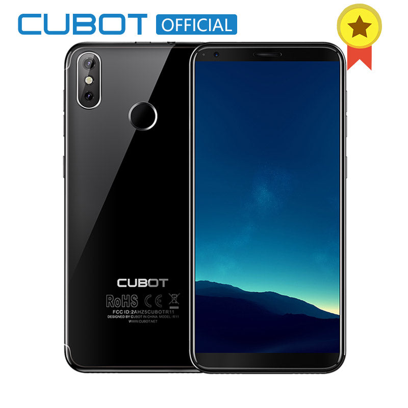 Cubot R11 Android 8.1 18:9 2GB 16GB MT6580 Quad Core Fingerprint Smartphone 5.5'' 1440x720 HD+Screen Dual Back Cameras Celular