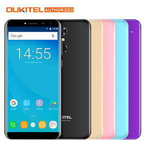 Original Oukitel C8 Mobile Phone 3G 5.5 '' 18:9 HD Screen phone Quad Core 2GB 16GB 13MP Android 7.0 3000mAh Touch ID Smartphone