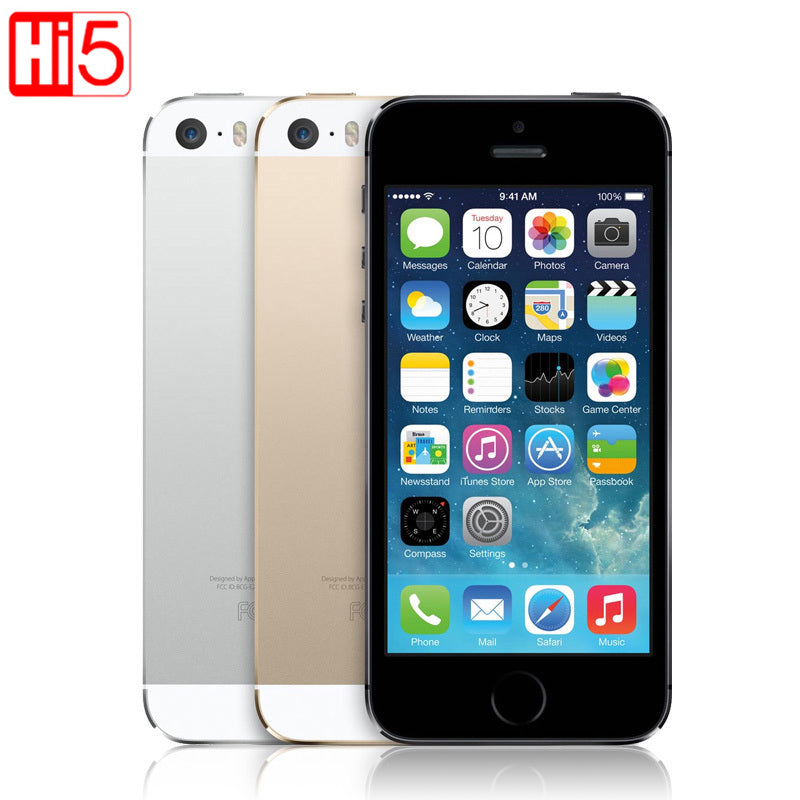 Apple iphone 5s Unlocked smartphone IOS Touch ID 4.0''display 16GB / 32GB/ 64GB ROM WiFi GPS 8MP Fingerprint free shipping