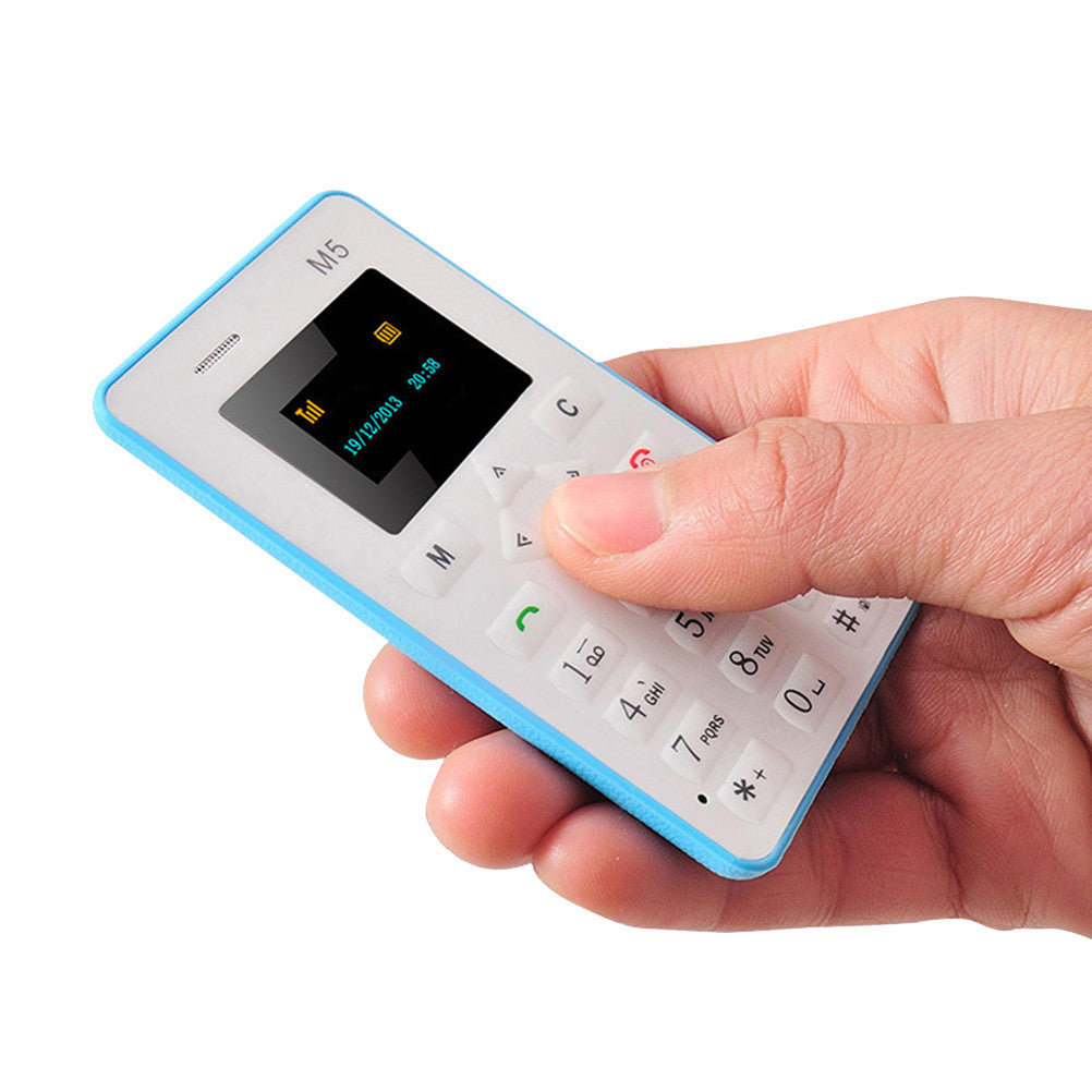 M5 Mini Card Cell Phone Pocket Mobile Phone Low Radiation Cell Phone for Students and Children 128M GSM