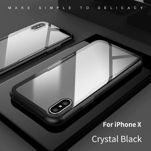 Transparent Tempered Glass for IPhone X Cellphone Case Perfect Touch TPU Para Bumper Soft Back Cover