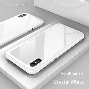 Transparent Tempered Glass for IPhone X Cellphone Case Perfect Touch TPU Para Bumper Soft Back Cover