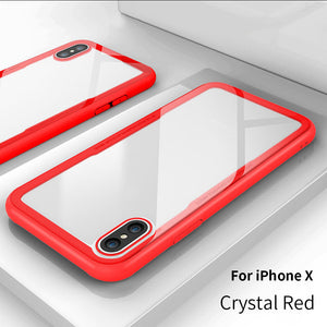 Transparent Tempered Glass for IPhone X Cellphone Case Perfect Touch TPU Para Bumper Soft Back Cover