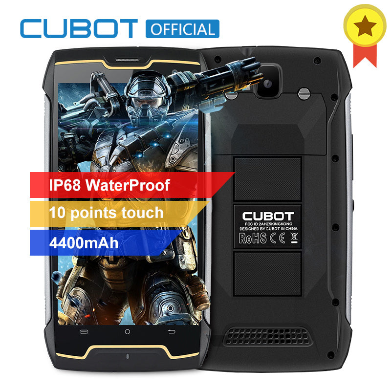 Original Cubot KingKong IP68 Waterproof Smartphone Dustproof Shockproof Cellular MT6580 Quad Core 5.0 Inch HD 2GB 16GB 4400mAh