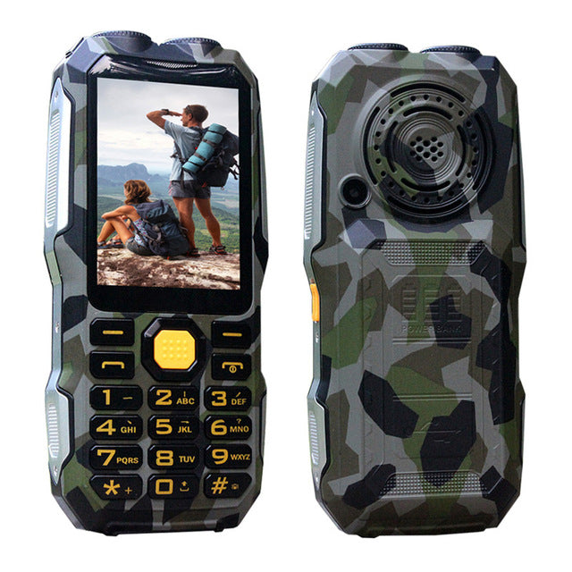 DBEIF D2016 Magic Voice Dual Flashlight FM Outdoor Shockproof Mp3/mp4 Power Bank Antenna Analog TV Rugged Mobile Phone Cell P242