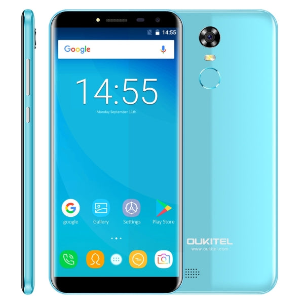 OUKITEL C8 5.5 inch Mobile Phone RAM 2GB ROM 16GB Fingerprint ID Android 7.0 MTK6850A Quad Core WCDMA 3G Dual SIM GPS Smartphone