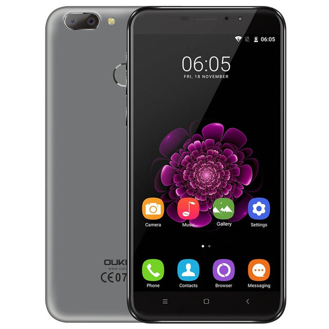 Oukitel U20 Plus 4G Mobile phone Android 7.0 5.5inch IPS FHD MTK6737T Quad Core 13MP Dual Lens Back Camera 2GB + 16GB Smartphone